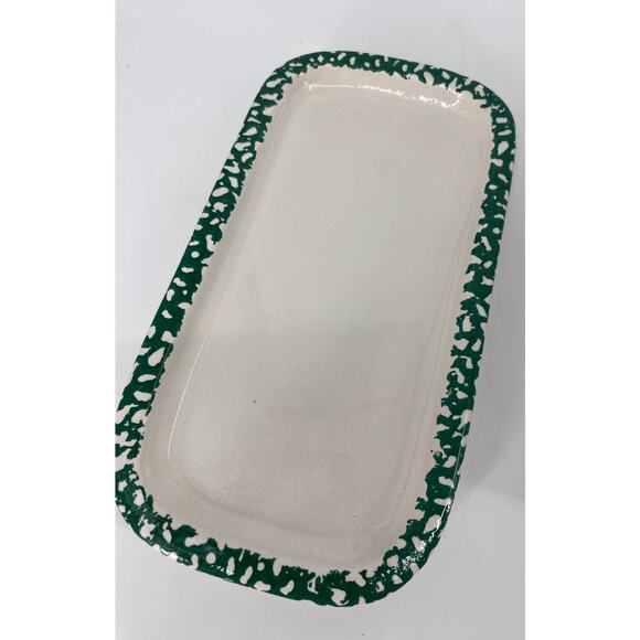 Furio Christmas Tree Sponge Holiday Butter Dish with lid Italy Stoneware - Picture 5 of 7